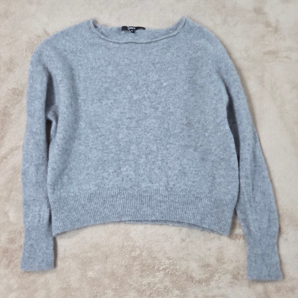 Quince Mongolian Cashmere Boat-neck Sweater Women's Small Heather Gray L/S EUC